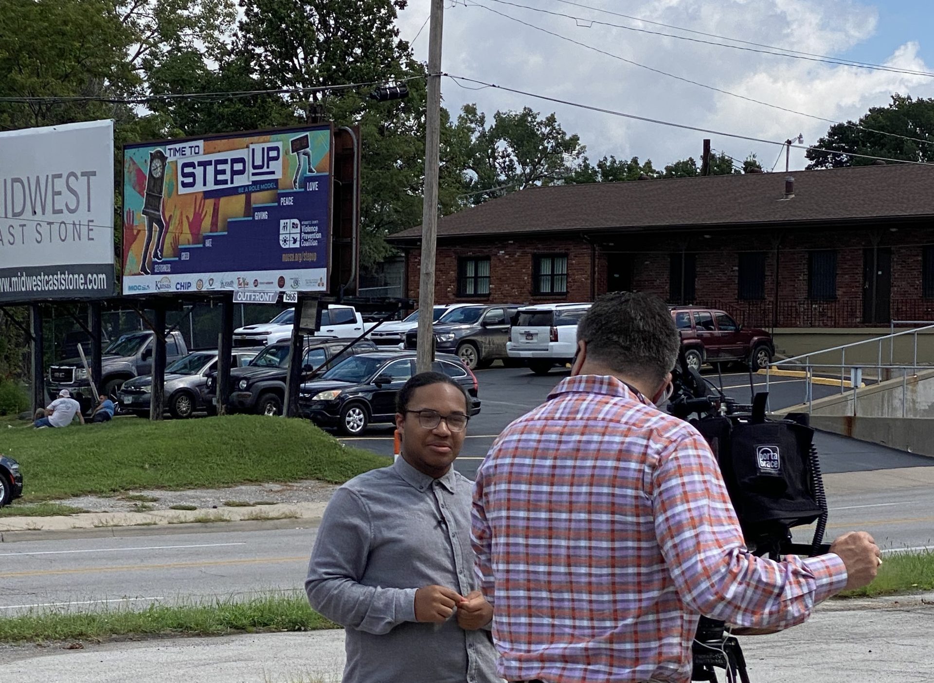 Youth being interviewed by Fox 4 Kansas City Kansas