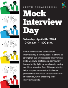 Flyer for Youth Ambassadors Mock Interview Day